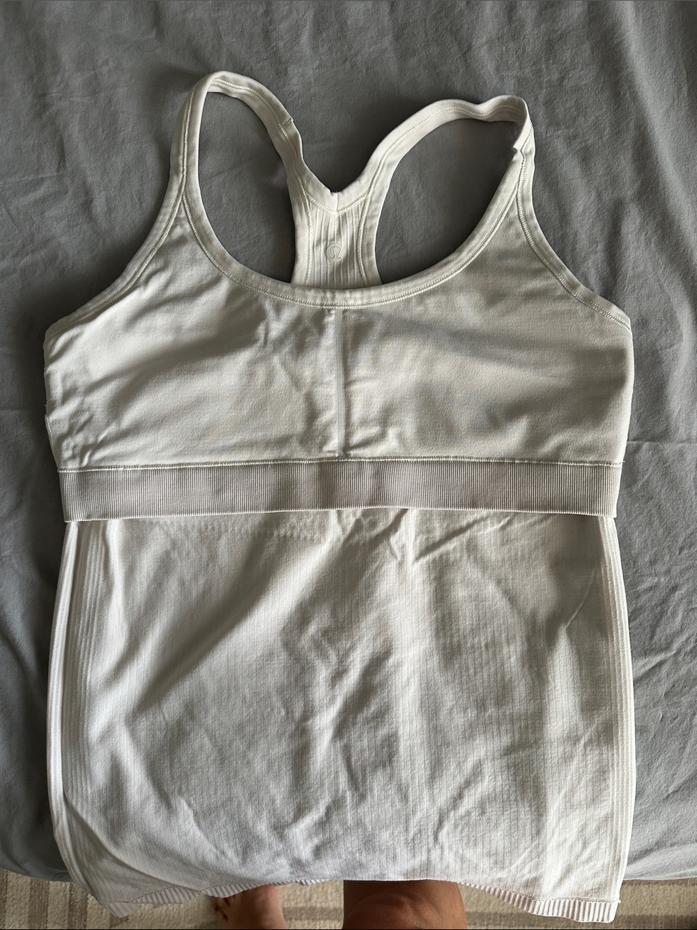 Lululemon White Ribbed Racerback Tank Top - Picture 4 of 4